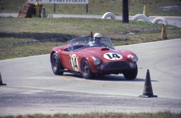 Dave MacDonald and Fireball Roberts co-drive the Shelby Cobra Roadster at the 12 HRS Sebring in 1963